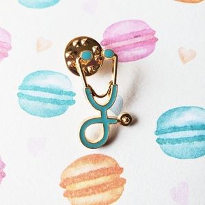*NEW Enamel Stethoscope Pin || Mint Green (Tiffany